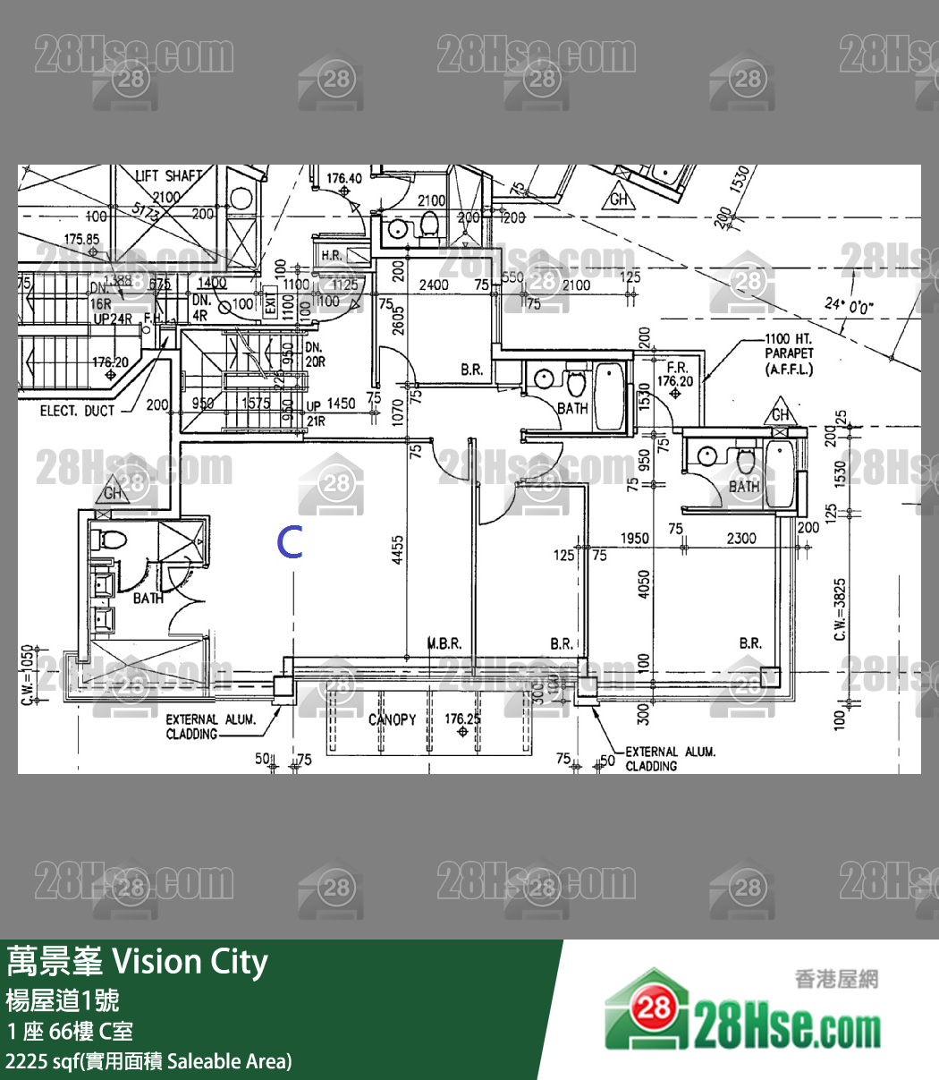 萬景峯 1 座66樓 C室 平面圖