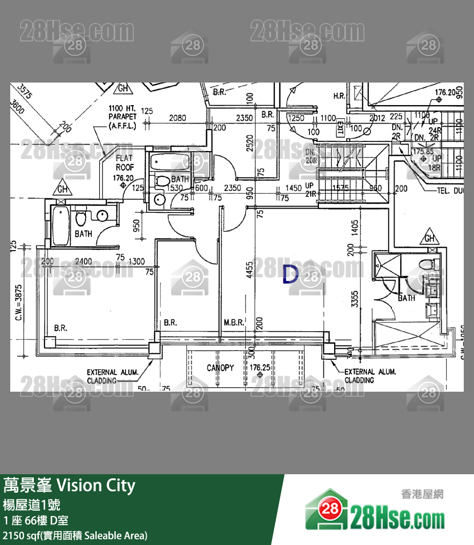 萬景峯 1 座66樓 D室 平面圖