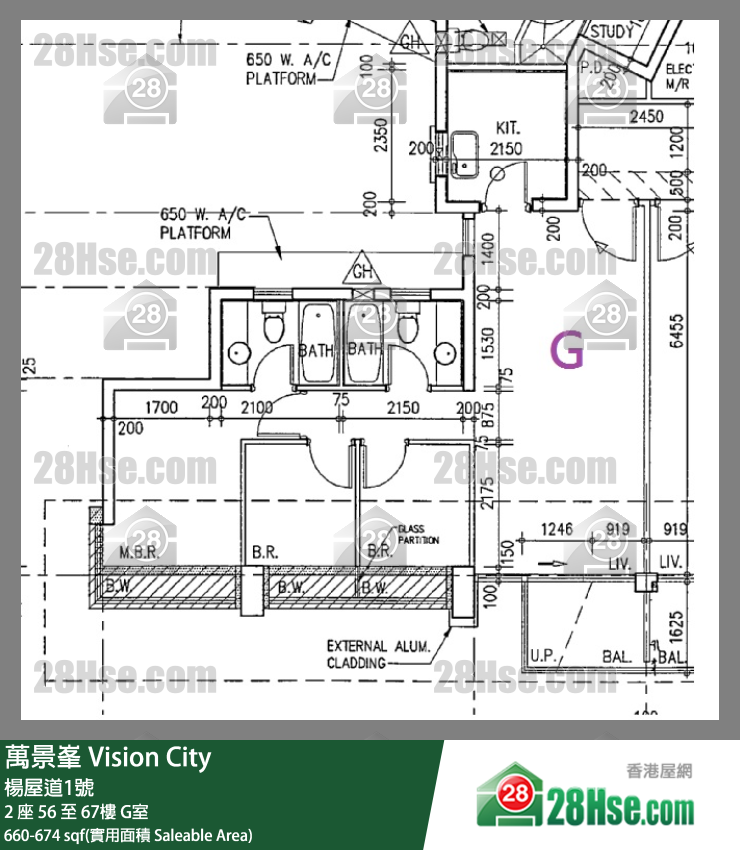 万景峯 2 座60楼 G室 平面图