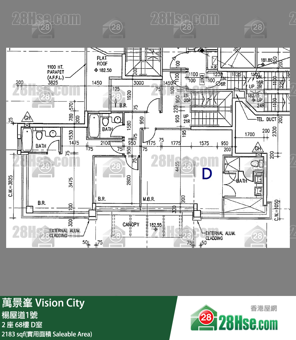 万景峯 2 座68楼 D室 平面图