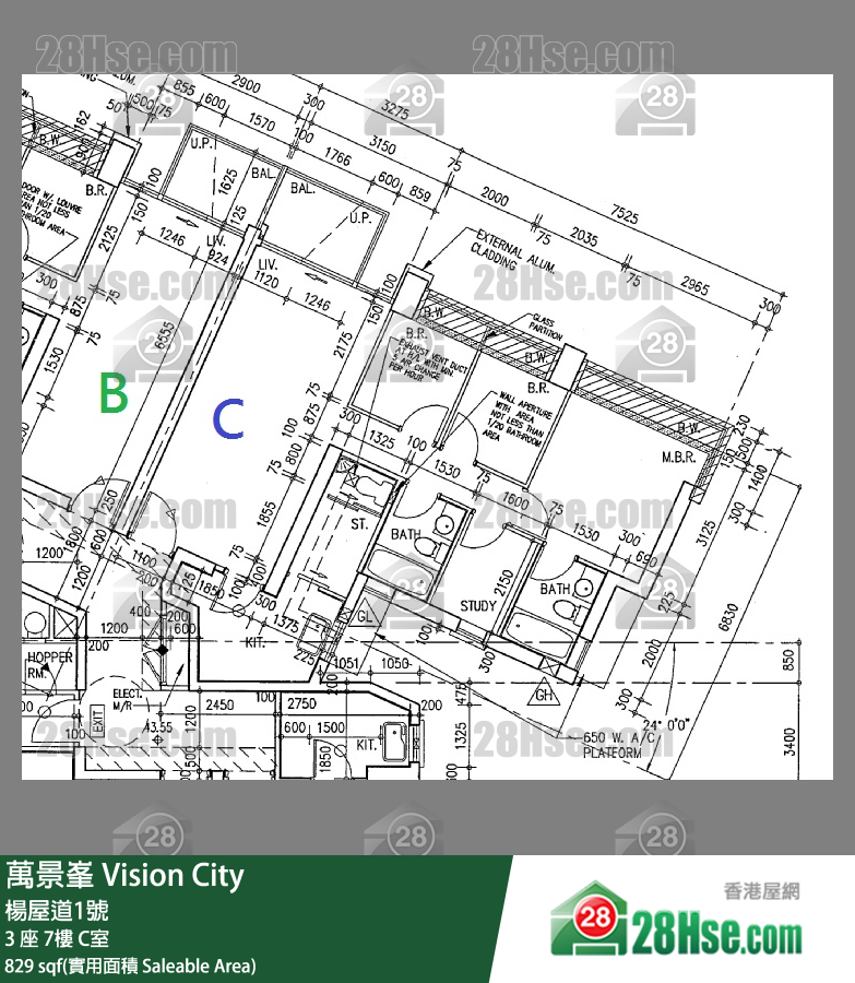 萬景峯 3 座7樓 C室 平面圖