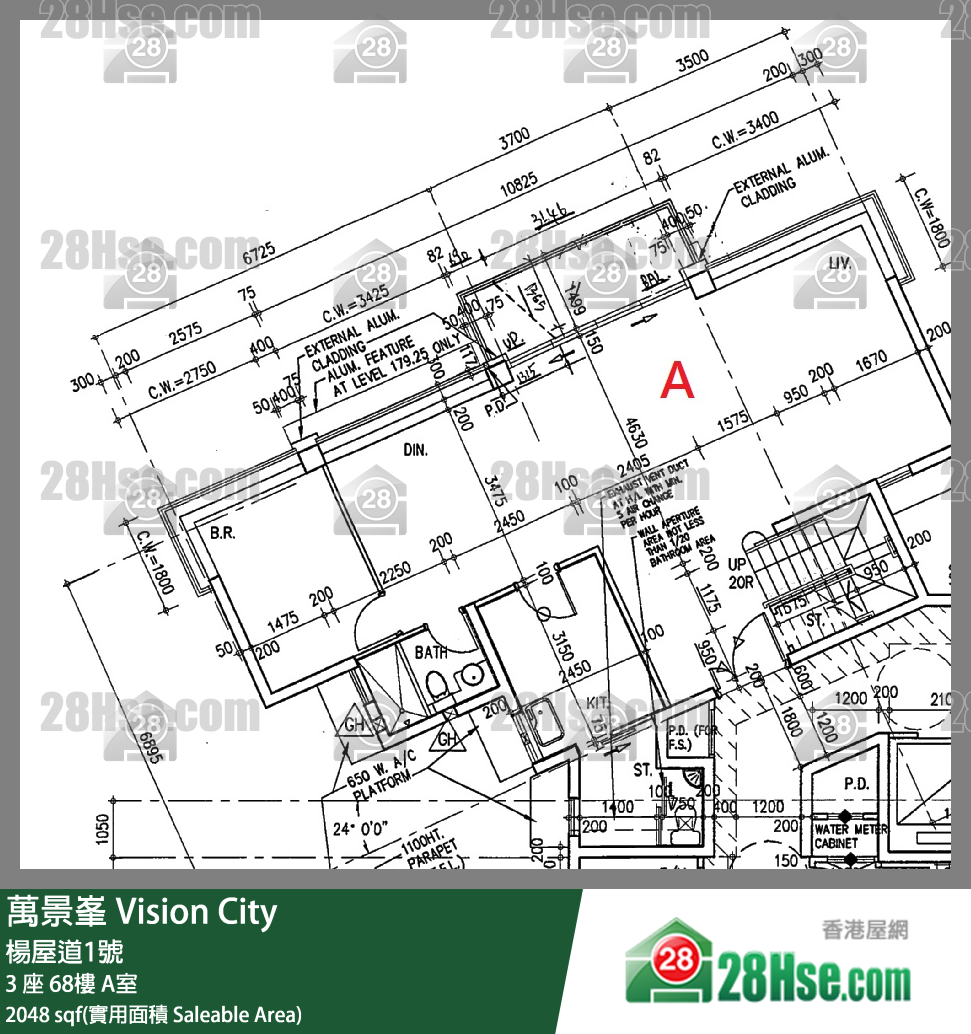 萬景峯 3 座68樓 A室 平面圖