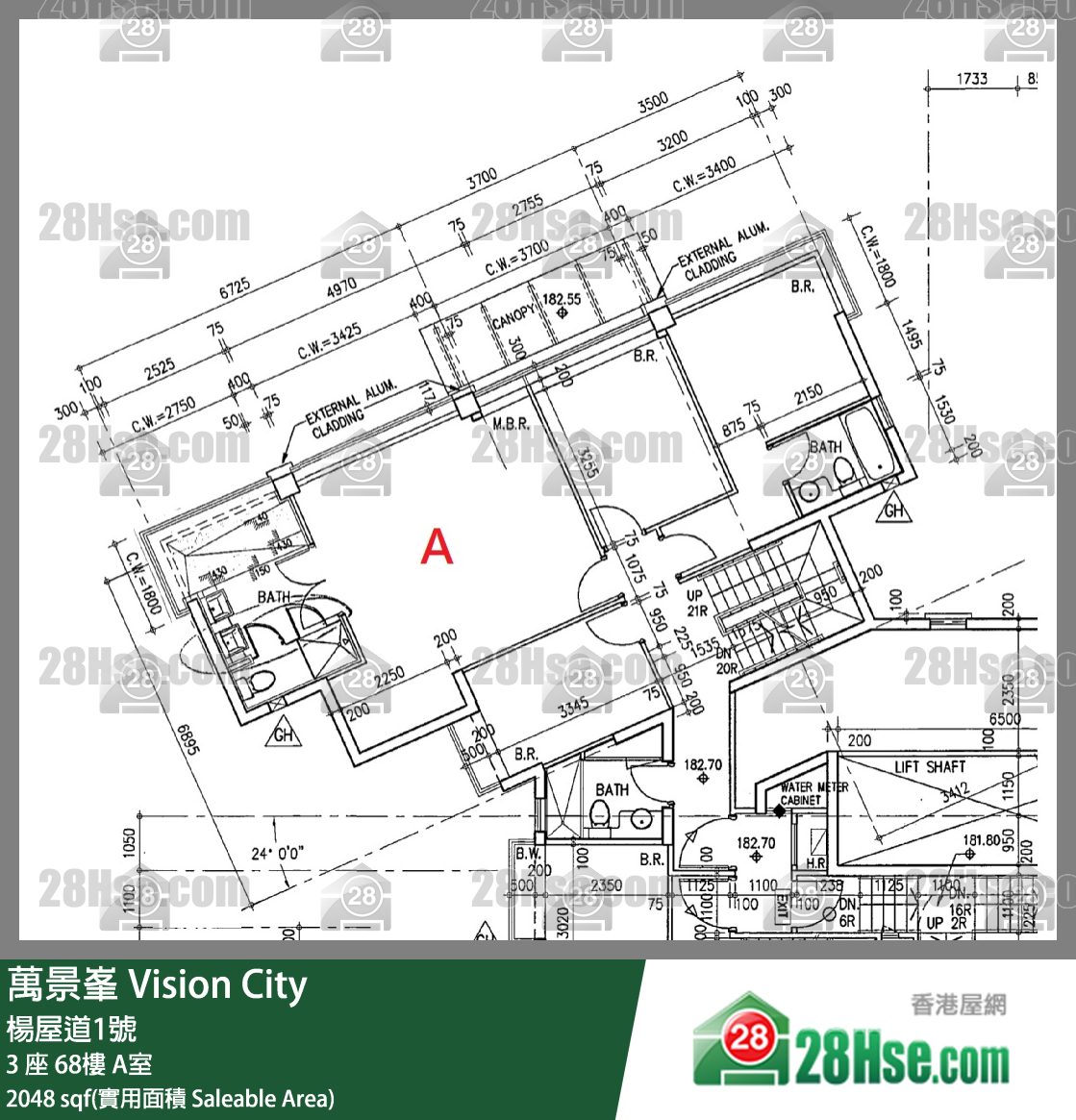 萬景峯 3 座68樓 A室 平面圖