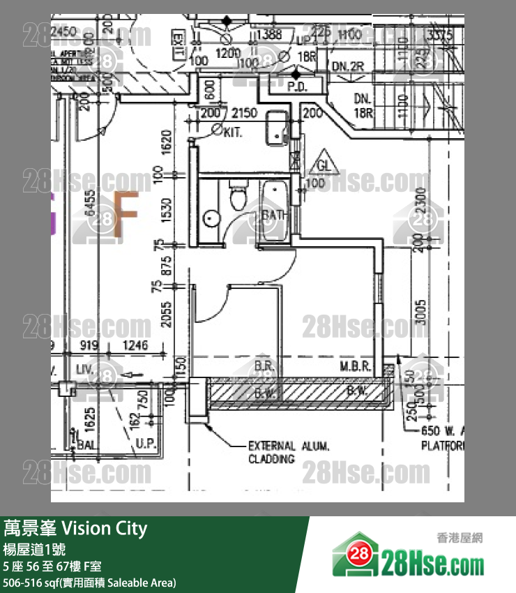 萬景峯 5 座62樓 F室 平面圖