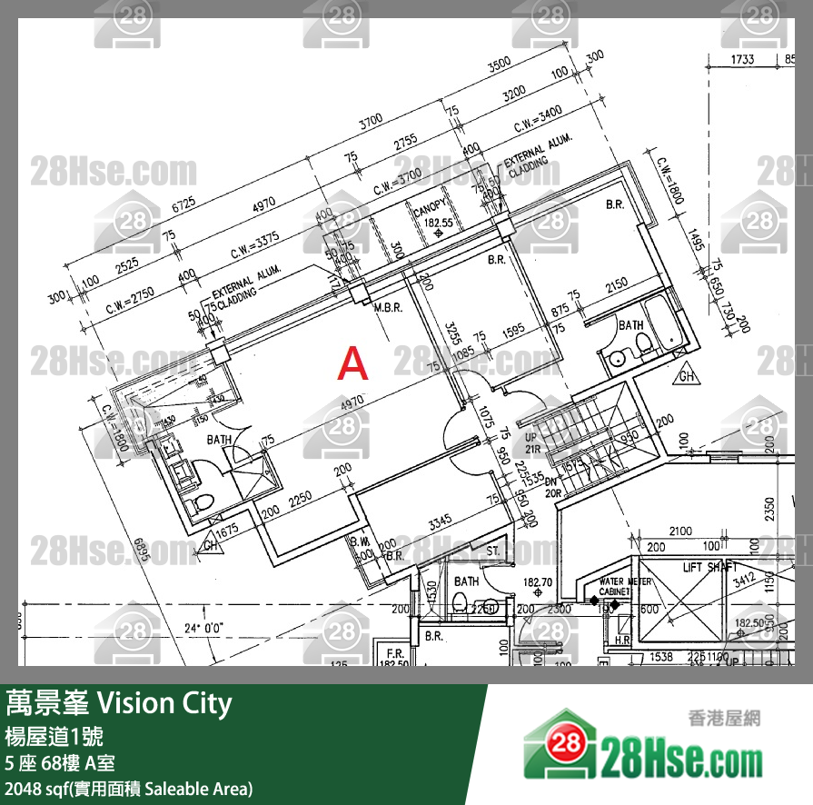 萬景峯 5 座68樓 A室 平面圖