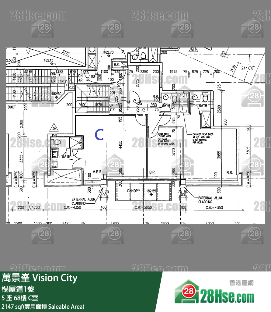 萬景峯 5 座68樓 C室 平面圖