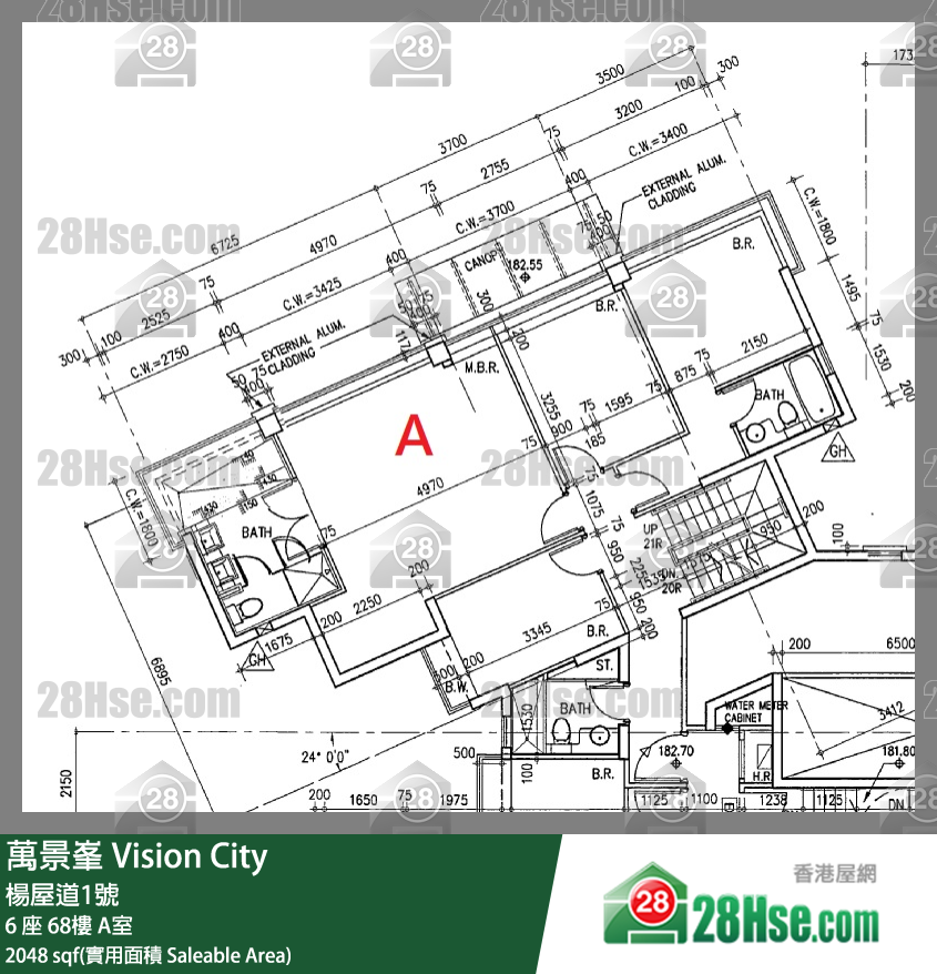 萬景峯 6 座68樓 A室 平面圖