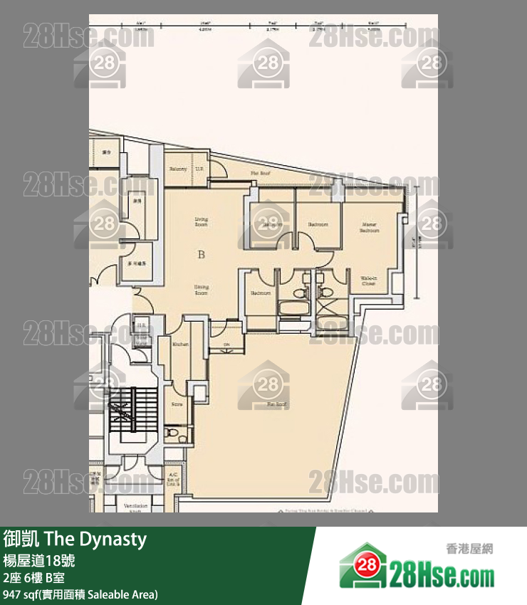 御凱 2座6樓 B室 平面圖