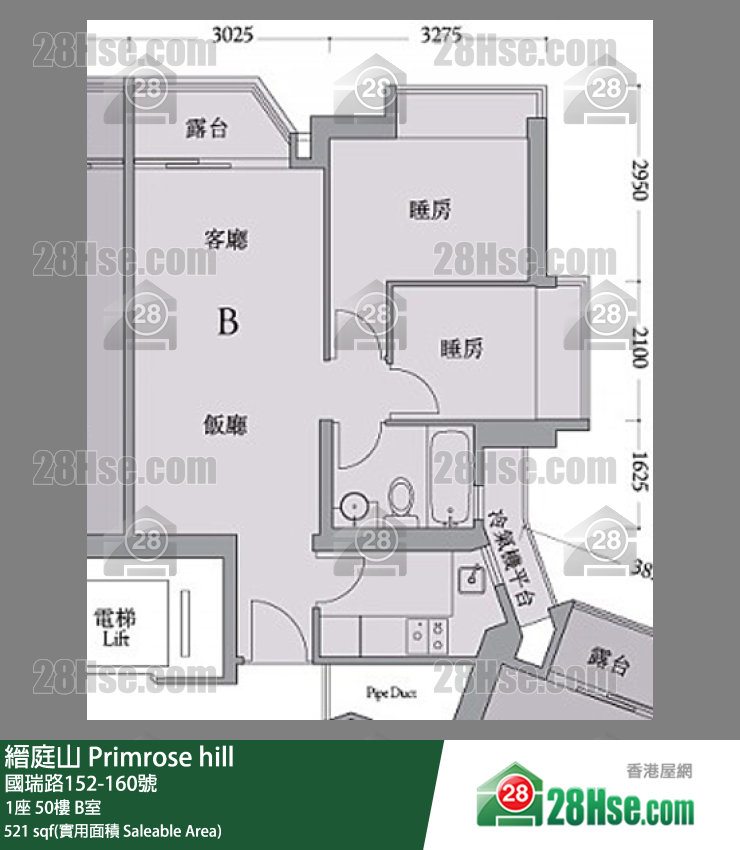 縉庭山 1座 50樓 B室 平面圖