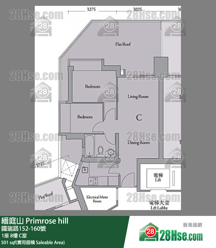 縉庭山 1座8樓 C室 平面圖