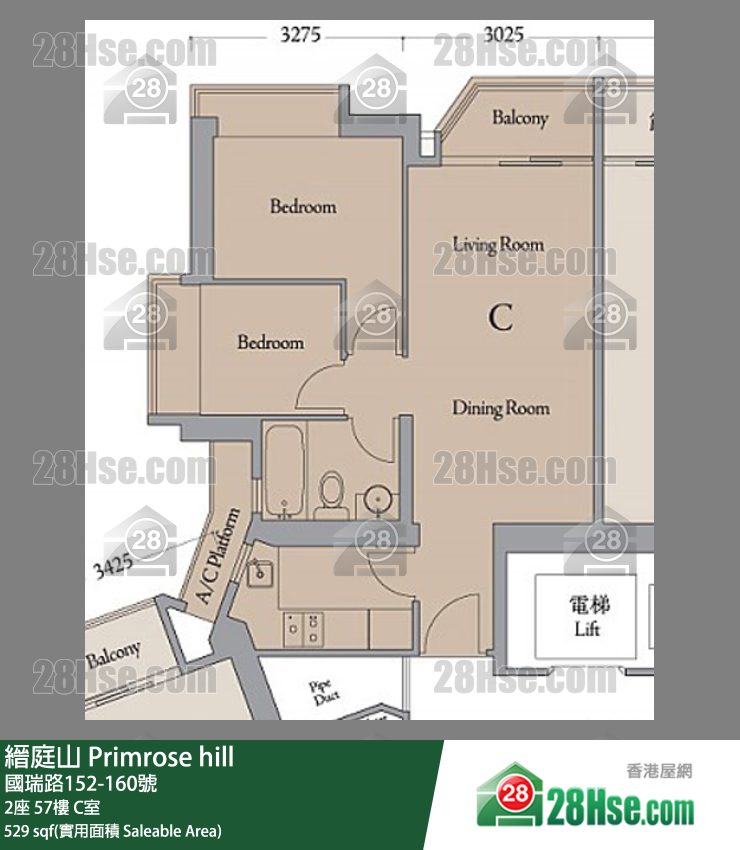 縉庭山 2座 57樓 C室 平面圖
