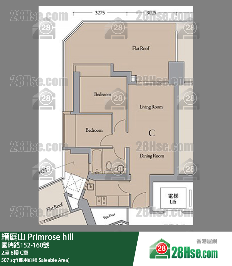 縉庭山 2座8樓 C室 平面圖