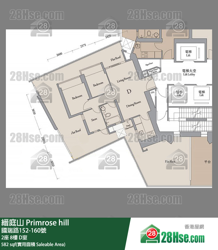 縉庭山 2座8樓 D室 平面圖