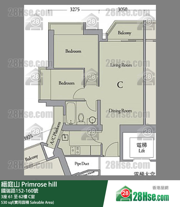 縉庭山 3座62樓 C室 平面圖