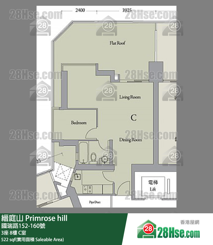 縉庭山 3座 8樓 C室 平面圖