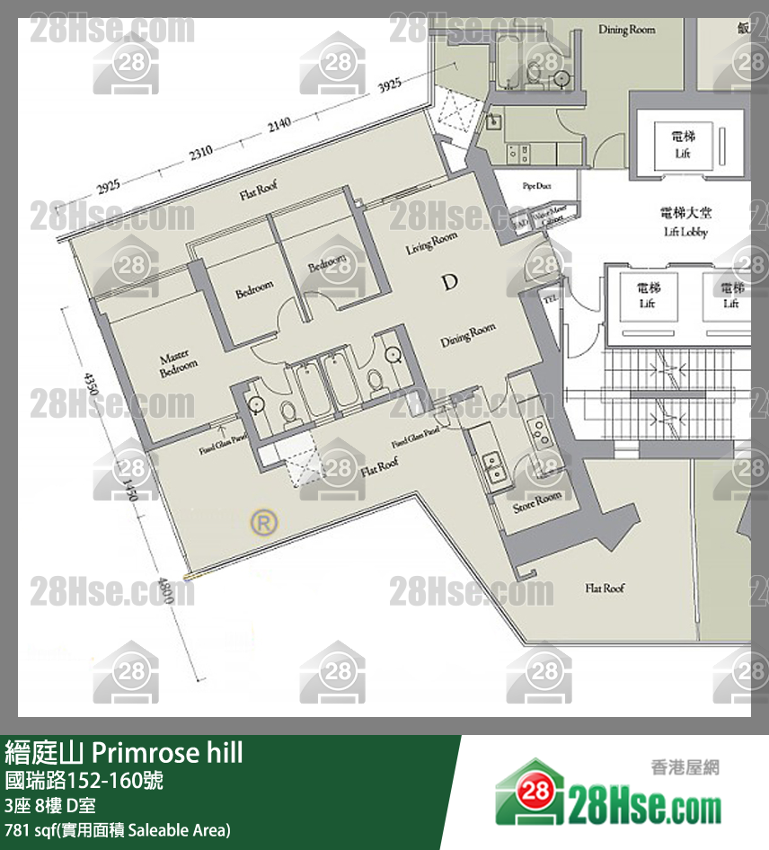 縉庭山 3座8樓 D室 平面圖
