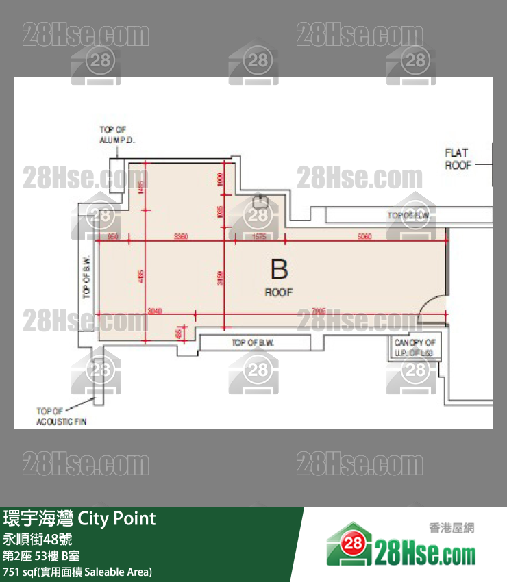 環宇海灣 第2座 53樓 B室 平面圖