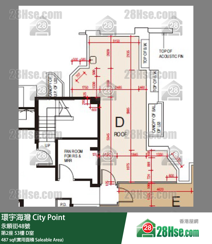 環宇海灣 第2座53樓 D室 平面圖