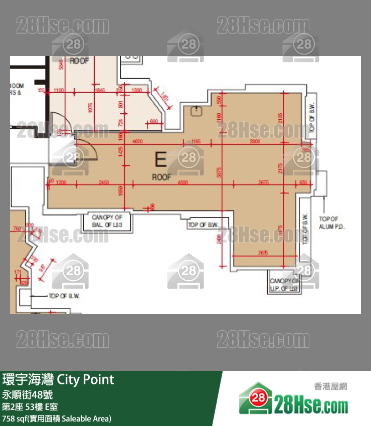 環宇海灣 第2座53樓 E室 平面圖