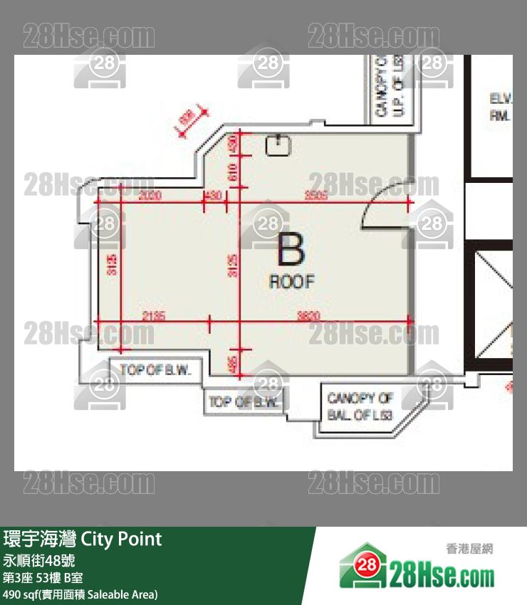 环宇海湾 第3座 53楼 B室 平面图