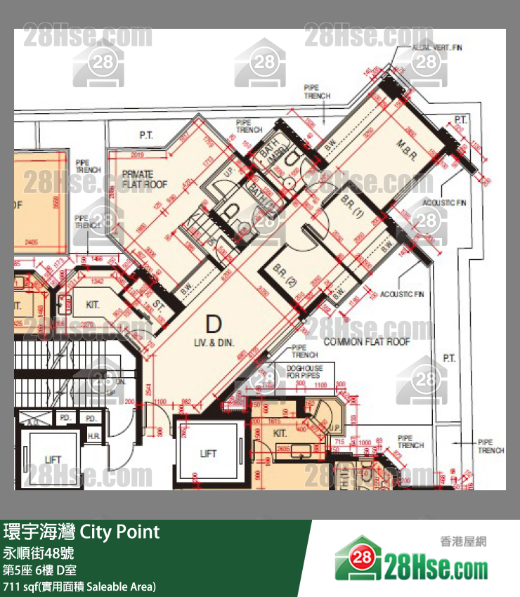 環宇海灣 第5座6樓 D室 平面圖