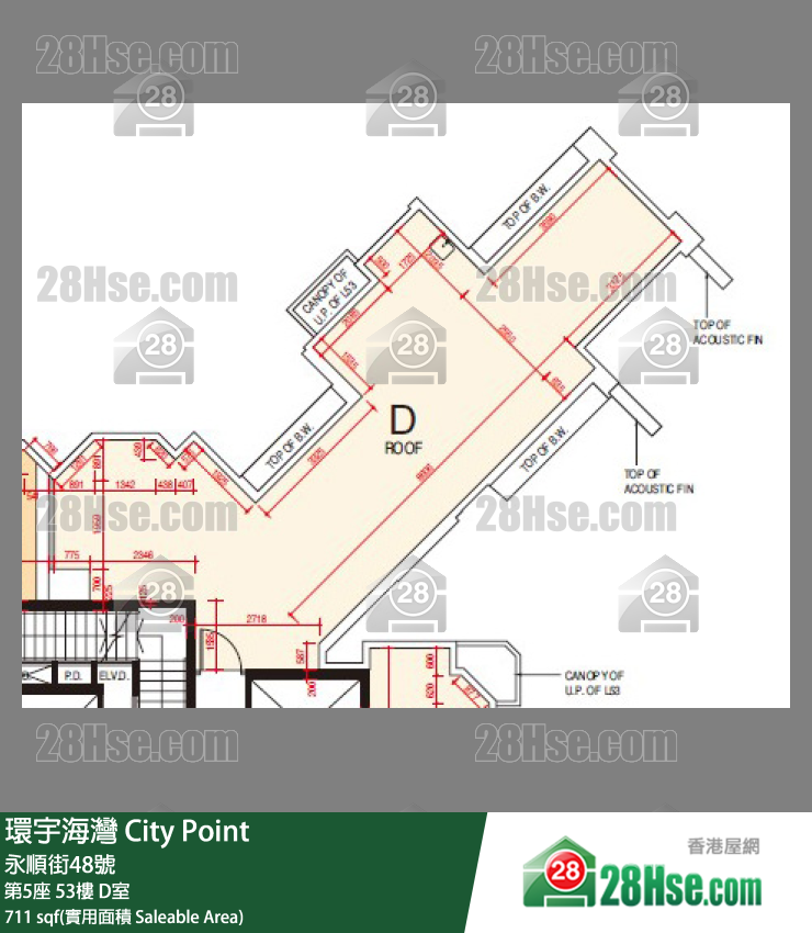 環宇海灣 第5座53樓 D室 平面圖