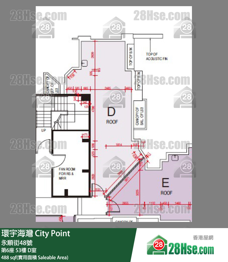 環宇海灣 第6座53樓 D室 平面圖