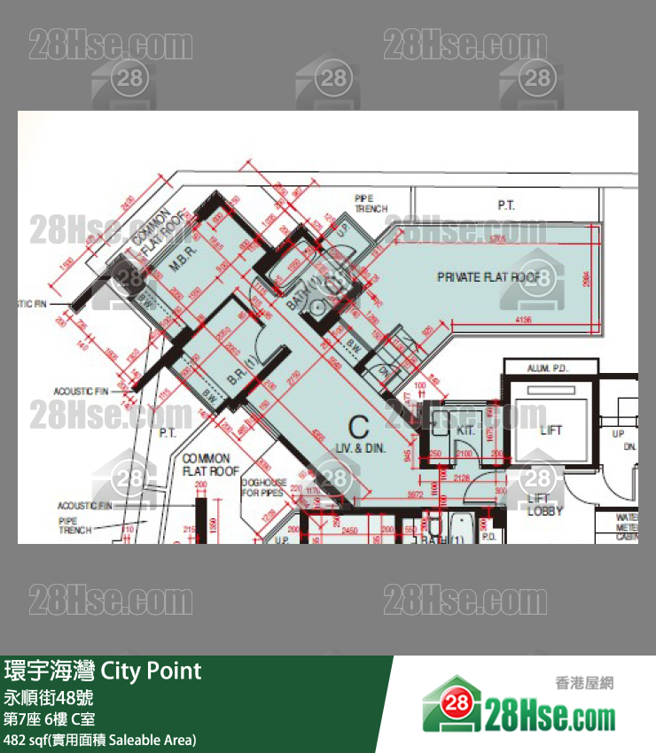 环宇海湾 第7座6楼 C室 平面图
