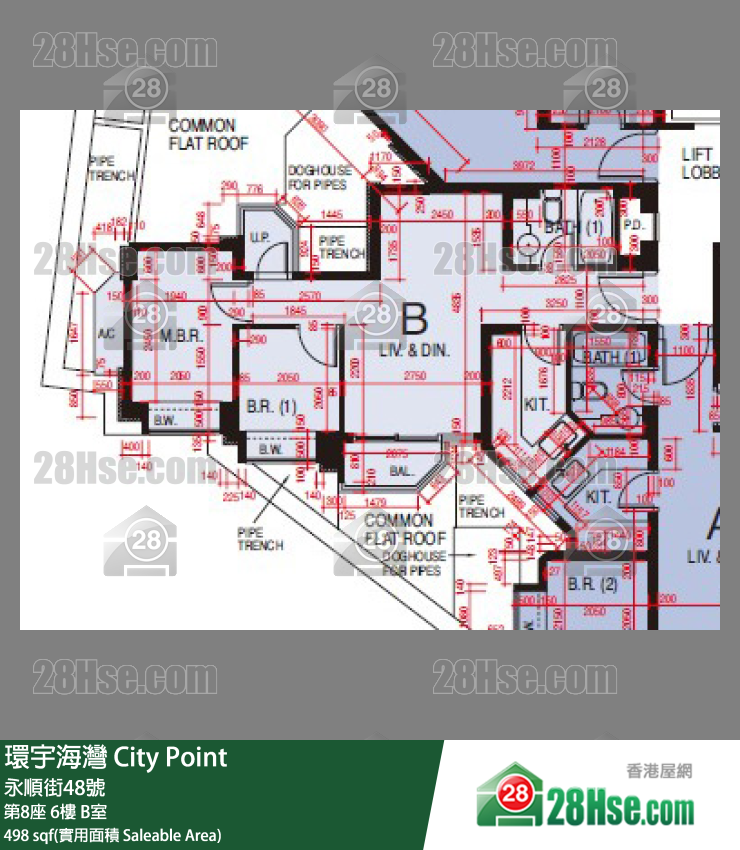 环宇海湾 第8座6楼 B室 平面图