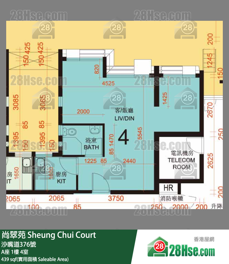 尚翠苑 A座1樓 4室 平面圖