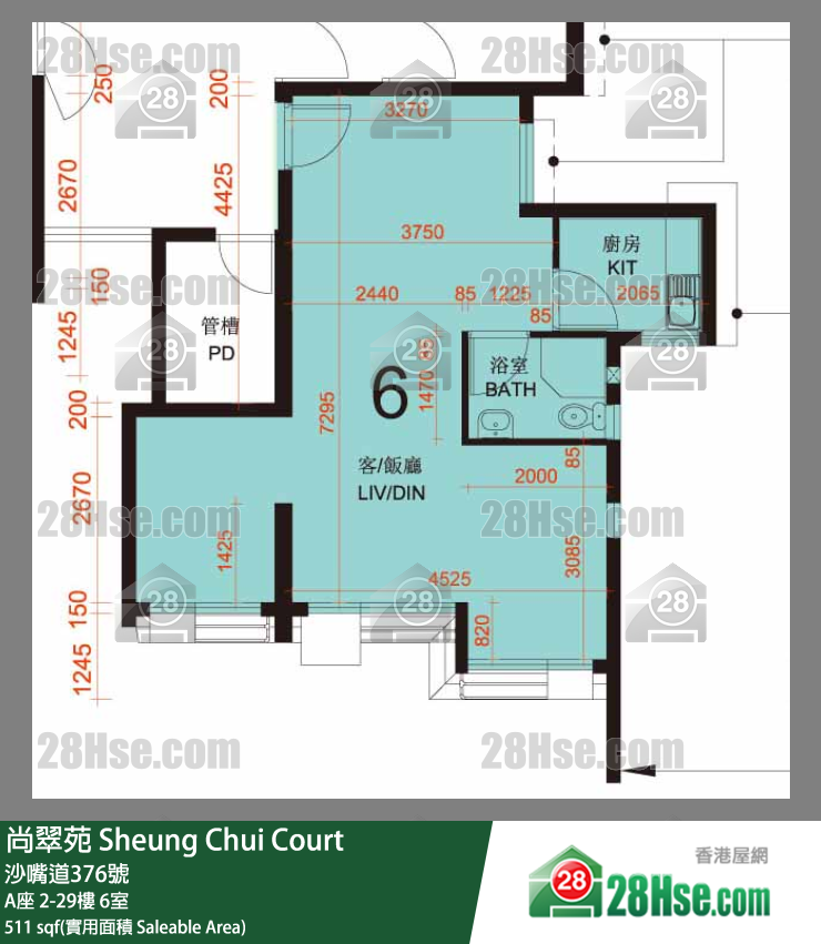 尚翠苑 A座19樓 6室 平面圖