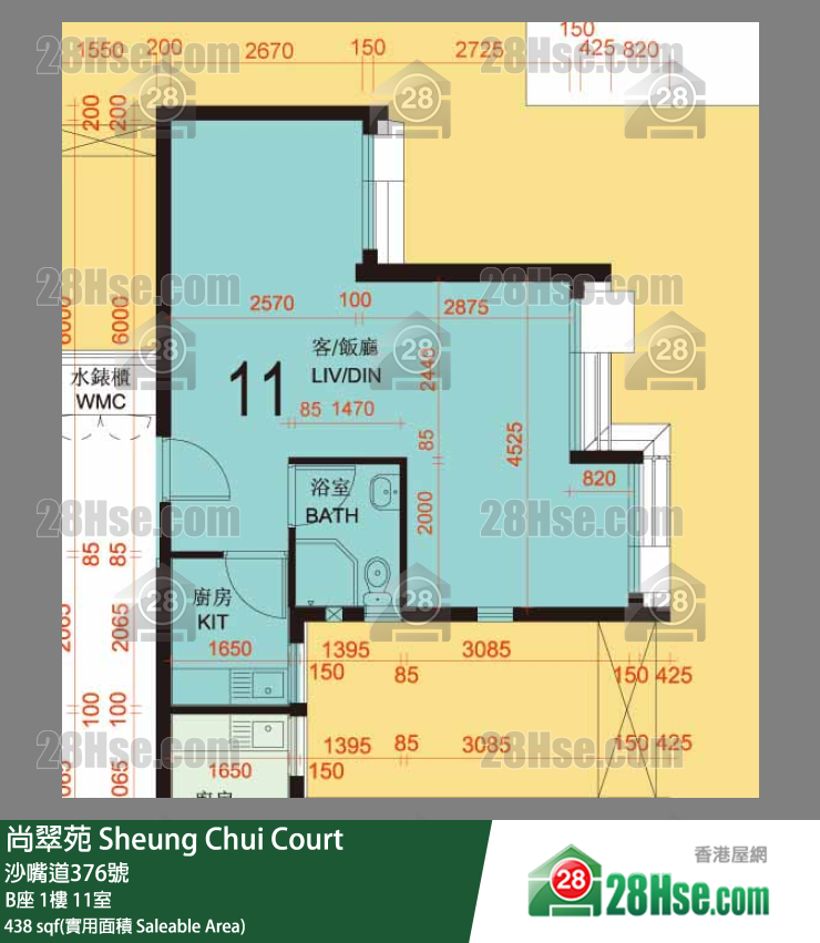 尚翠苑 B座1樓 11室 平面圖