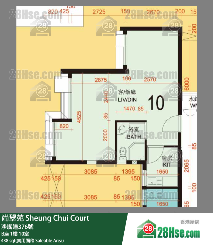 尚翠苑 B座1樓 10室 平面圖