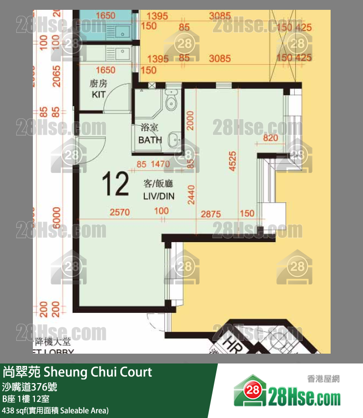 尚翠苑 B座1樓 12室 平面圖