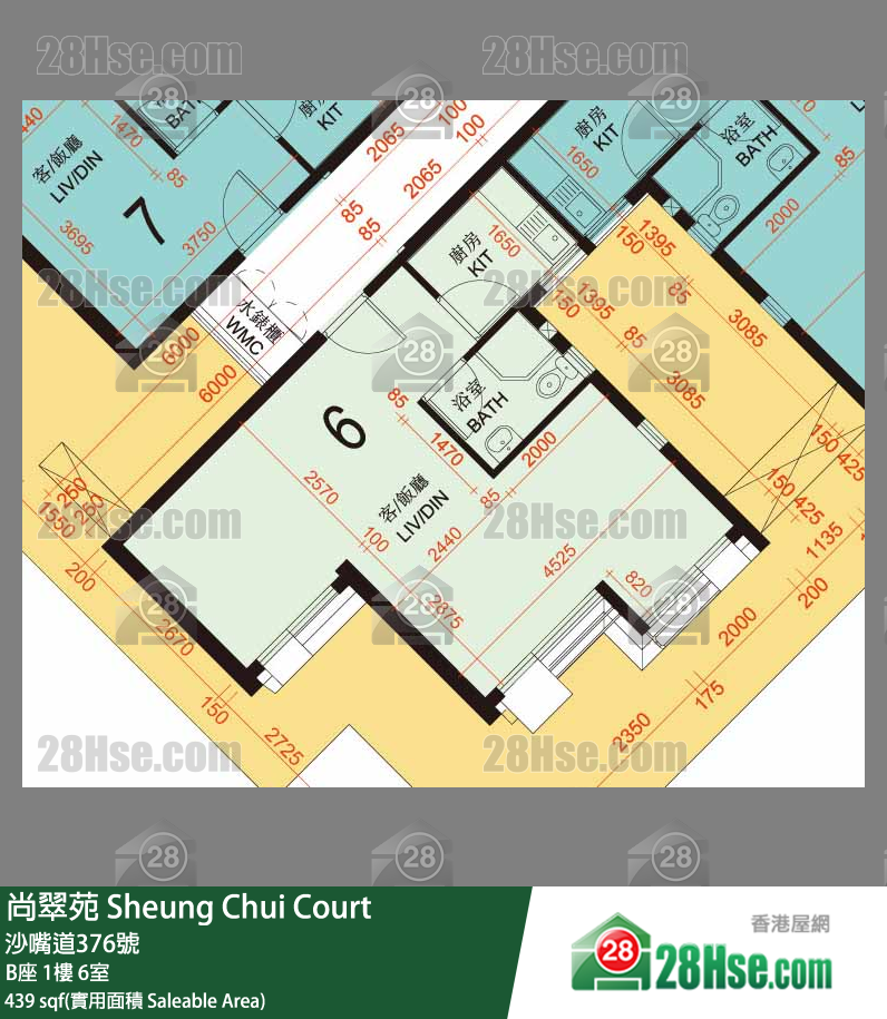 尚翠苑 B座1樓 6室 平面圖