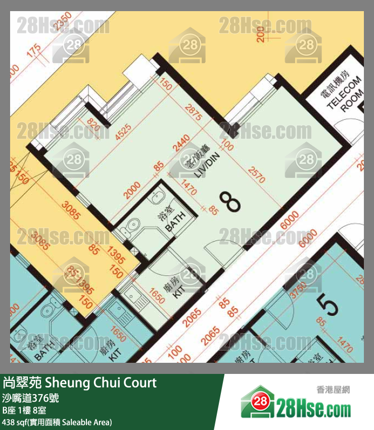 尚翠苑 B座1樓 8室 平面圖