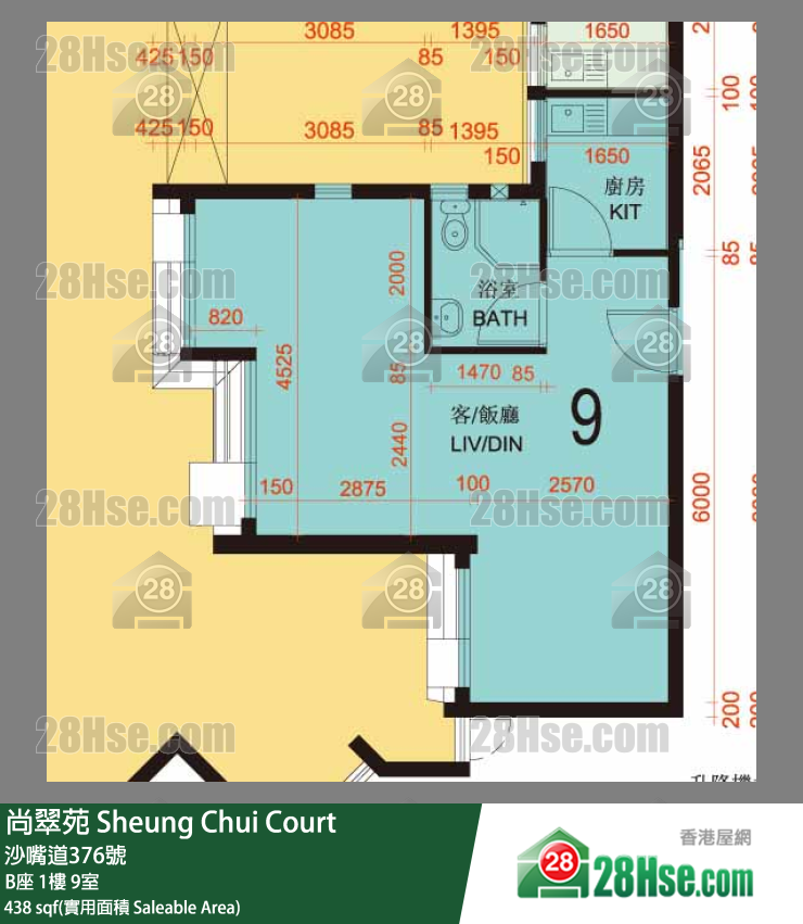 尚翠苑 B座1樓 9室 平面圖