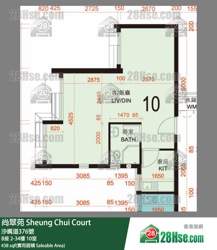 尚翠苑 B座14樓 10室 平面圖