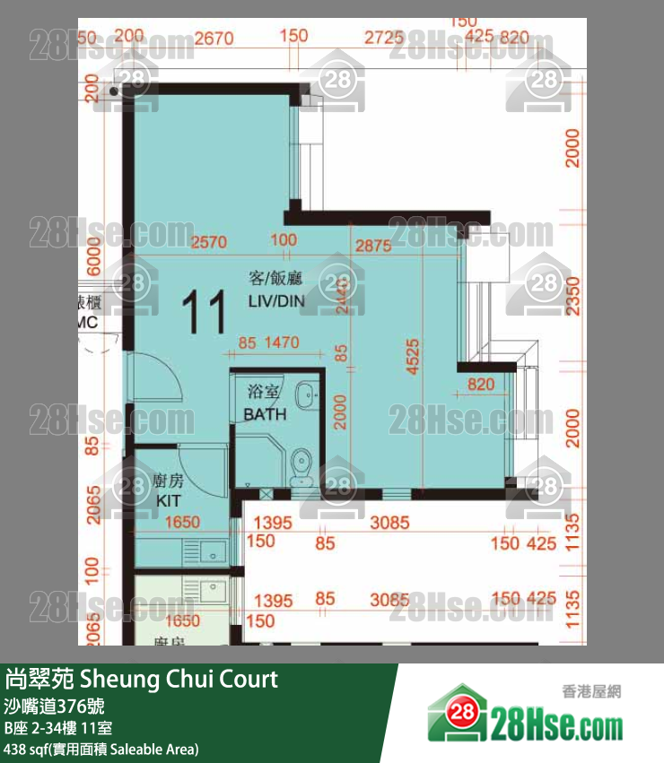 尚翠苑 B座30樓 11室 平面圖