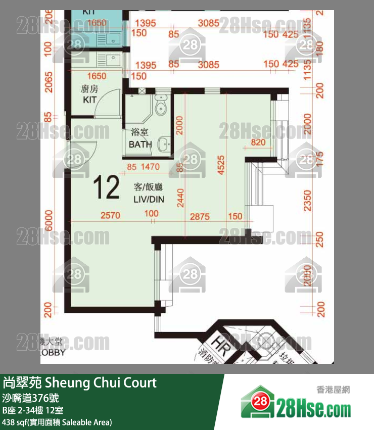 尚翠苑 B座 31樓 12室 平面圖
