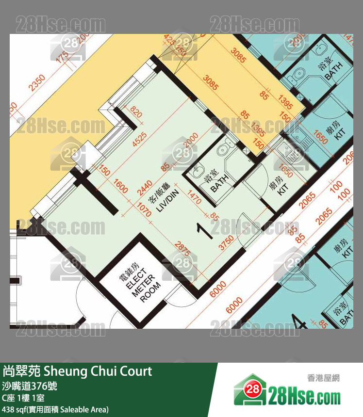 尚翠苑 C座1樓 1室 平面圖