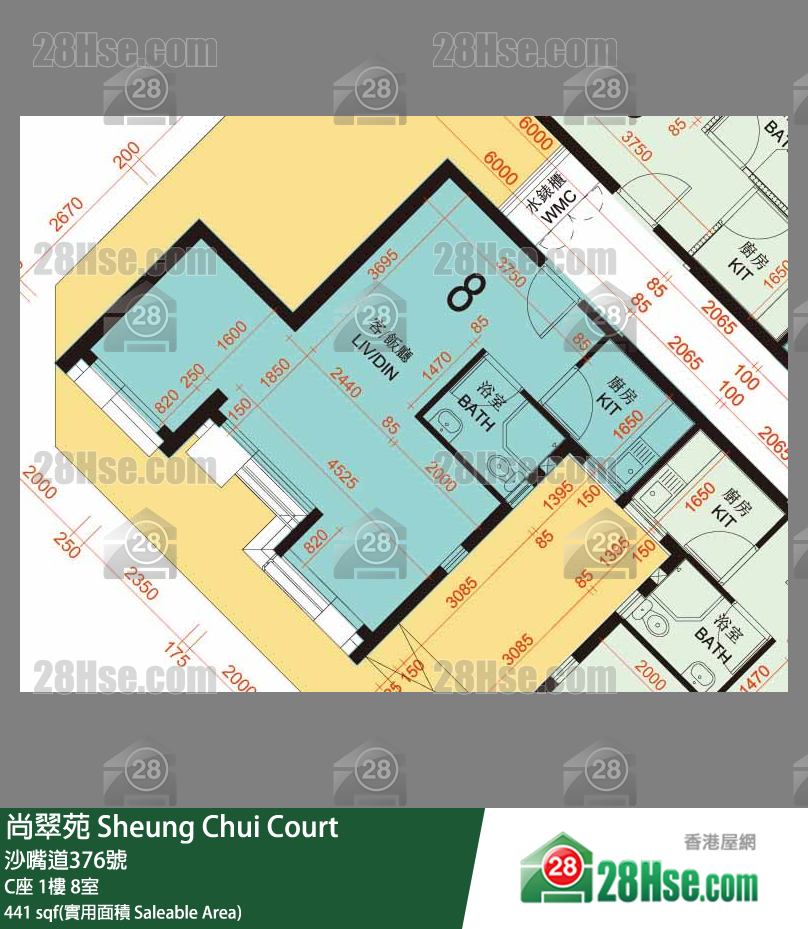 尚翠苑 C座1樓 8室 平面圖