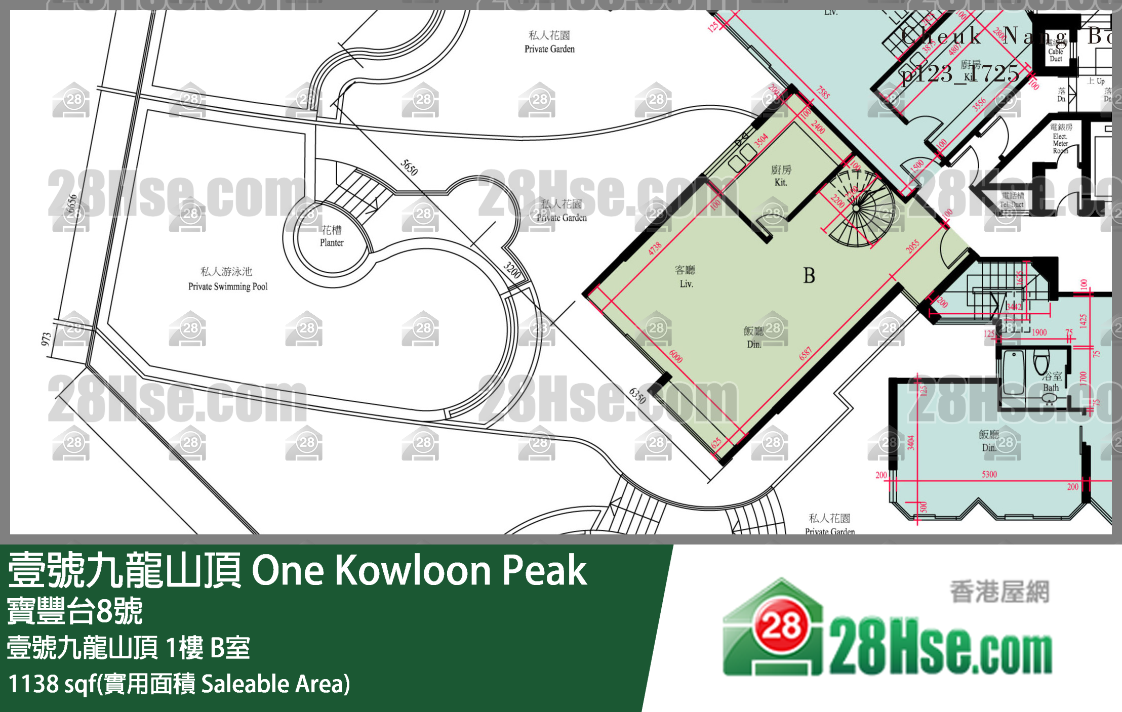 壹号九龙山顶(第一期) 壹号九龙山顶1楼 B室 平面图