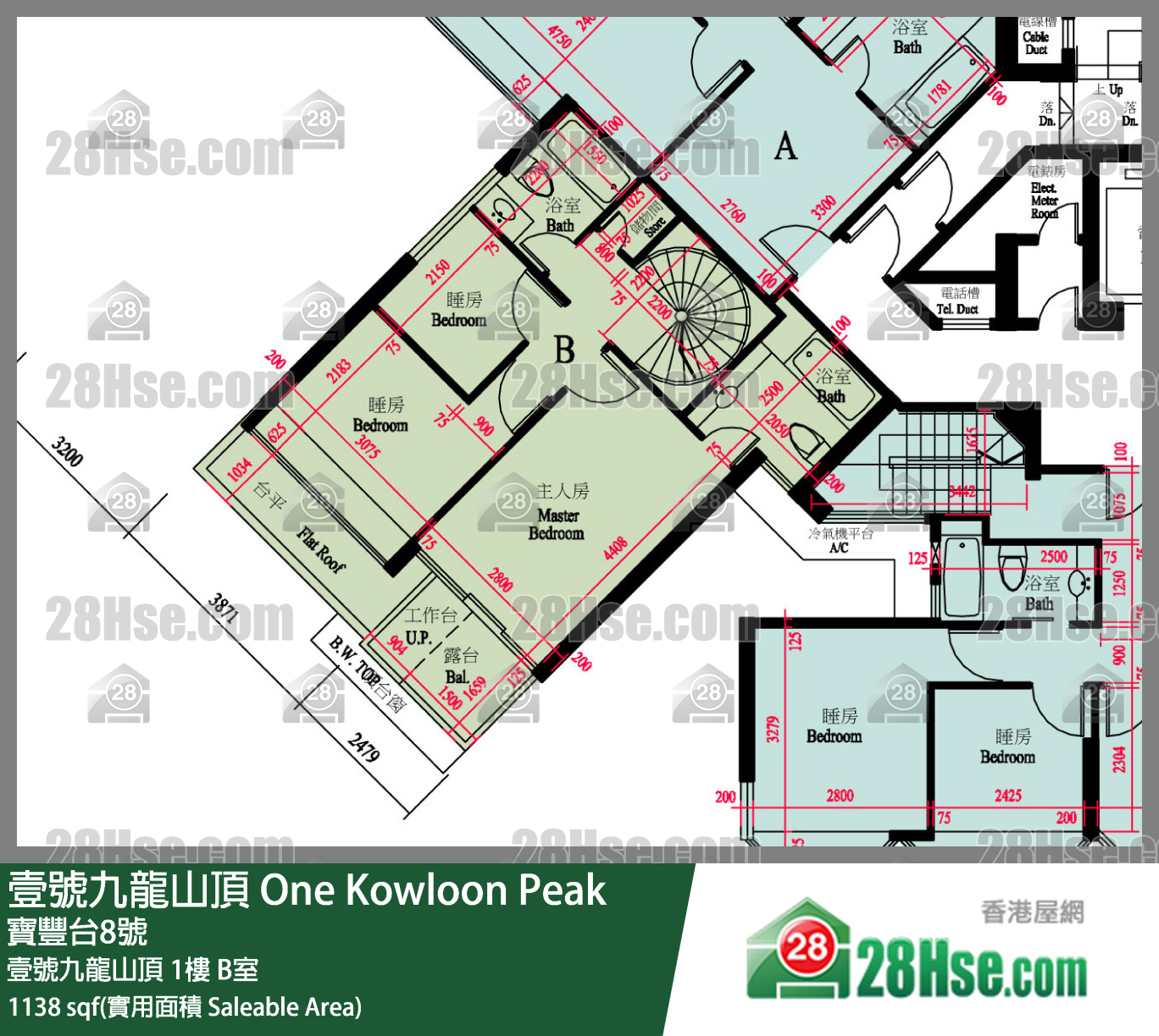 壹号九龙山顶(第一期) 壹号九龙山顶1楼 B室 平面图