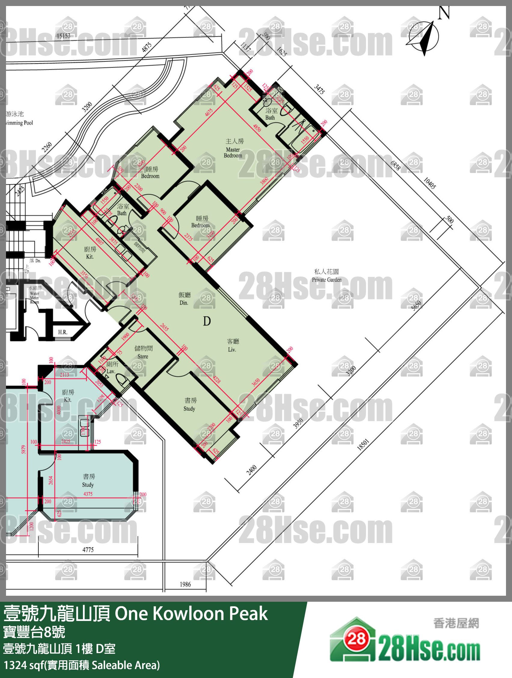 壹号九龙山顶(第一期) 壹号九龙山顶 1楼 D室 平面图