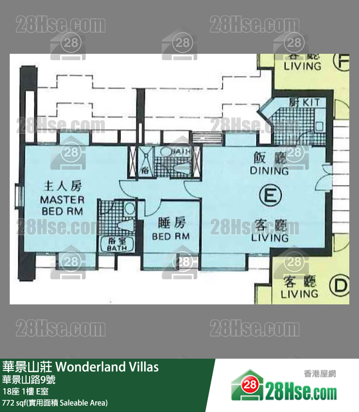 华景山庄 18座1楼 E室 平面图