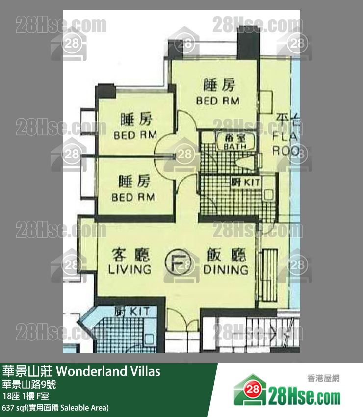 华景山庄 18座1楼 F室 平面图