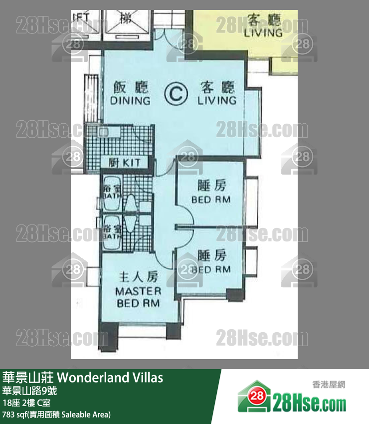 华景山庄 18座2楼 C室 平面图