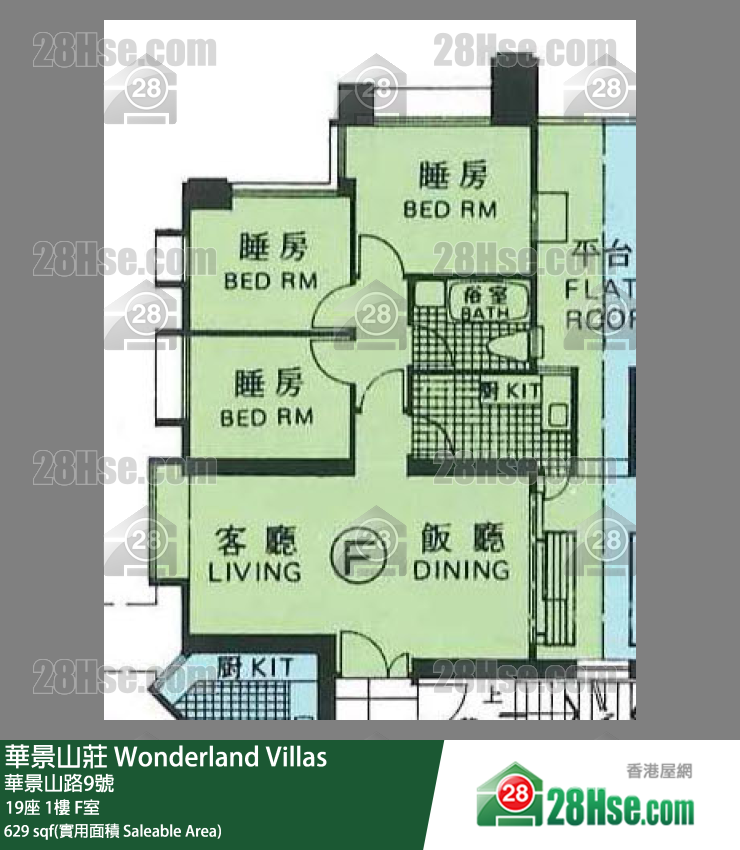华景山庄 19座1楼 F室 平面图