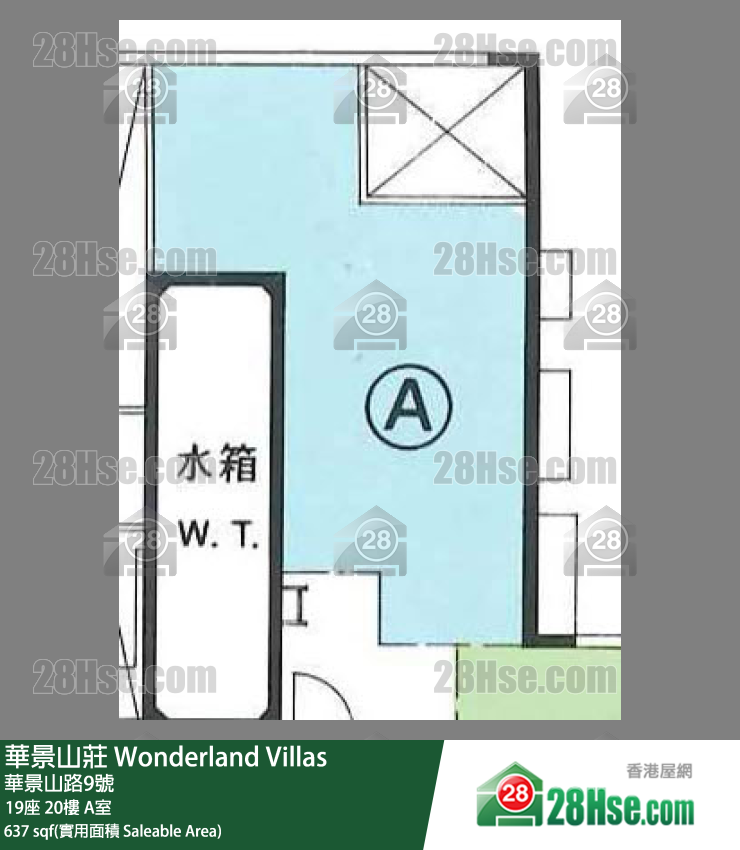华景山庄 19座20楼 A室 平面图